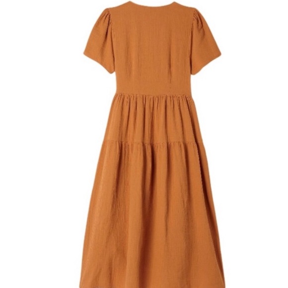 NEW Universal Thread Gold Cotton Wrap Dress - Picture 2 of 2